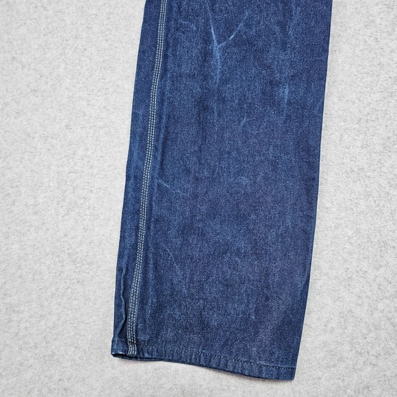 Round House Bib Overalls Mens 32 X 32 Denim Pockets Carpenter Workwear Utility - Picture 6 of 13